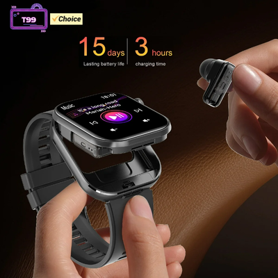 Un buon prezzo. T99 TWS Smart Watch Auricolari wireless BT5.0 Bluetooth chiamata IP67 impermeabile 300mAh in linea
