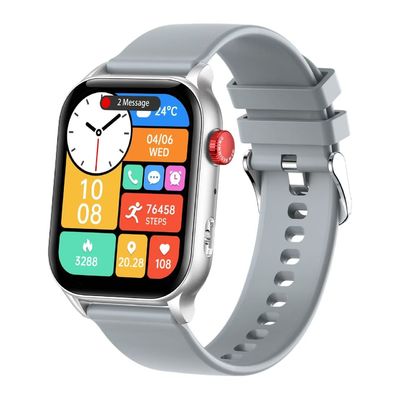 Rainbuvvy KR86 Smart Watch a forma rettangolare in argento Stile moda Monitoraggio della salute