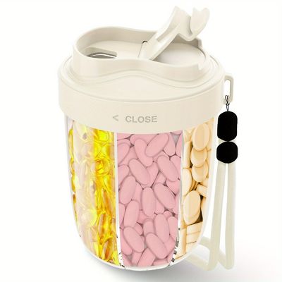 Un buon prezzo. 1 pezzo Organizzatore di pillole portatile a 7 scomparti con plastica senza BPA per uso alimentare in linea