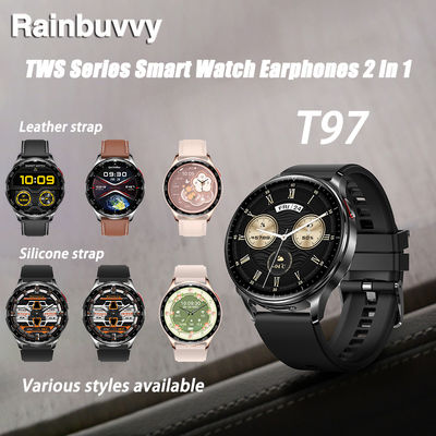 Un buon prezzo. Bluetooth Earphones T97 TWS 2-in-1 HIFI 9D Sound Quality Health Exercise Monitoring Watch in linea