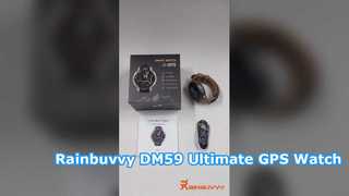 Rainbuvvy DM59 GPS Smart Watch 1.43'' AMOLED con mappa offline 5ATM impermeabile 500mAh levati